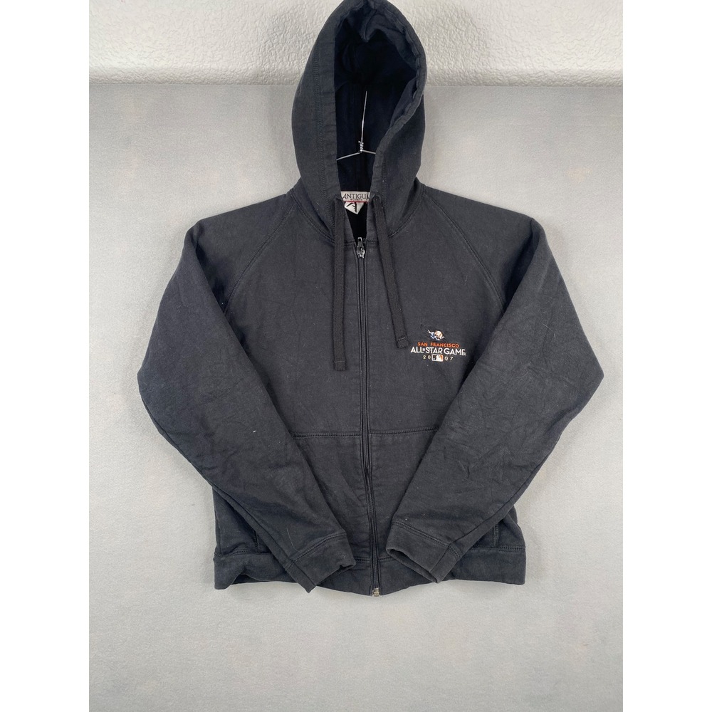 Antigua Womens 2007 MLB All Star Game San Francisco Full Zip Hoodie Black Small